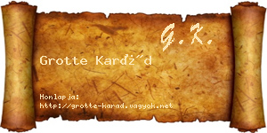 Grotte Karád névjegykártya
